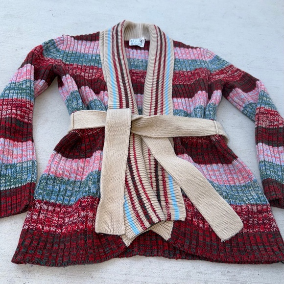 Vintage Striped Multicolor Cardigan Sweater - Picture 4 of 9